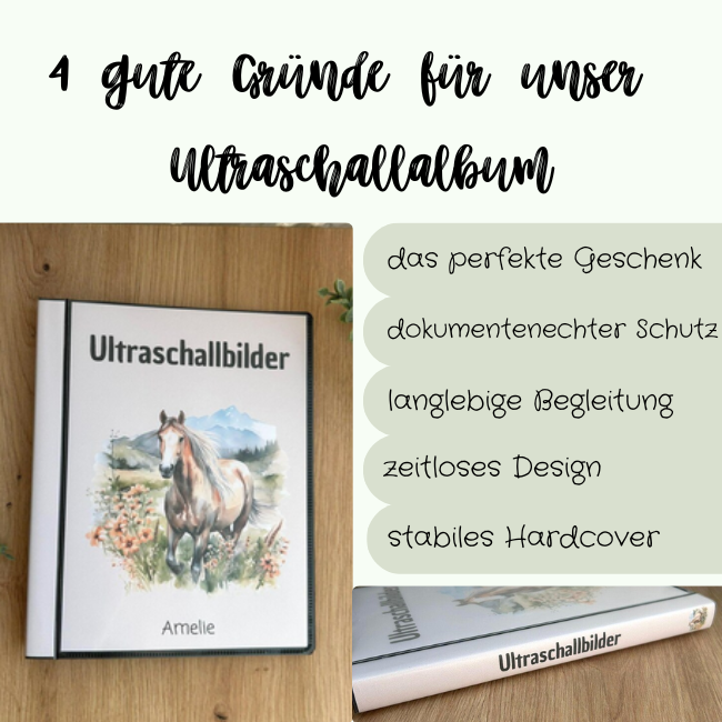Personalisierbares Ultraschallalbum Pferdekopf