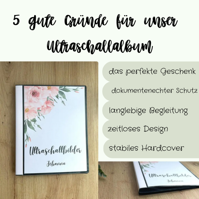 Personalisierbares Ultraschallalbum Rosen Design