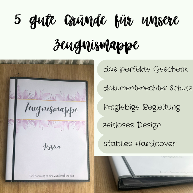 5 Gründe für die Zeugnismappe von familie glück – dokumentenechter Schutz, zeitloses Design, stabiles Hardcover