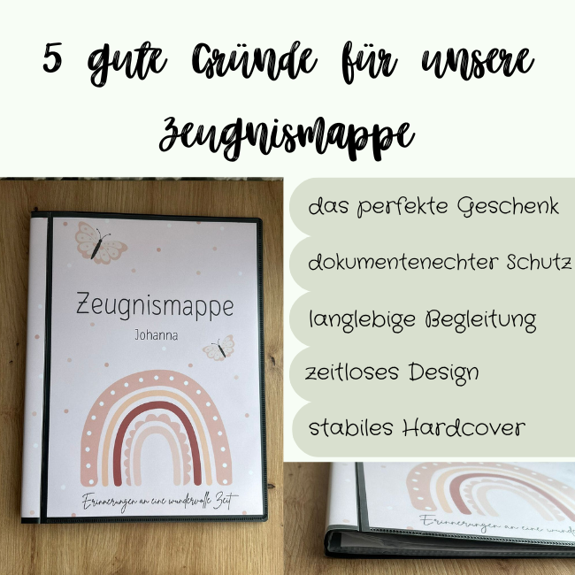 5 Gründe für die Zeugnismappe Johanna – perfektes Geschenk, dokumentenechter Schutz, langlebige Begleitung, zeitloses Design, stabiles Hardcover