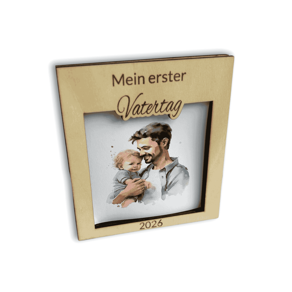 Holzrahmen "Mein erster Vatertag" - Persönliches Geschenk zum Vatertag
