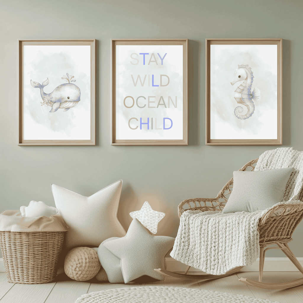 Poster Set „Stay Wild Ocean Child" – 3-teilig DIN A4