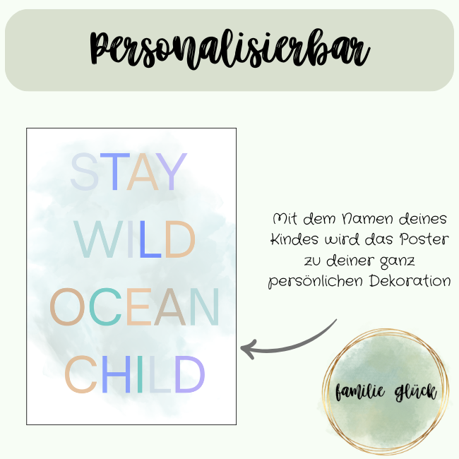 Poster Set „Stay Wild Ocean Child" – 3-teilig DIN A4