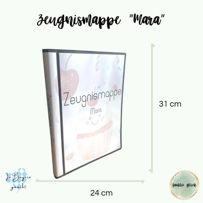 Zeugnismappe personalisiert | Hardcover Muffin Design