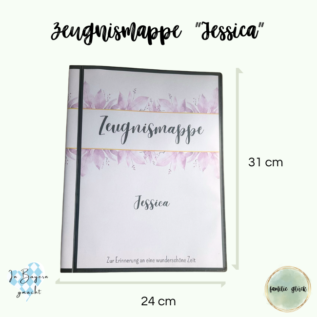 Zeugnismappe Jessica – Maße 24 x 31 cm, in Bayern handgemacht