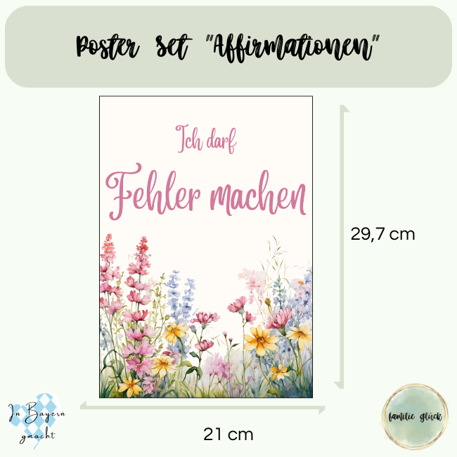 Affirmations-Poster Set für Kinder – 6-teilig DIN A4