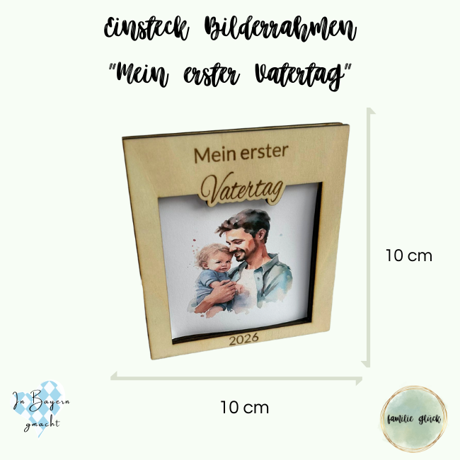 Holzrahmen "Mein erster Vatertag" - Persönliches Geschenk zum Vatertag