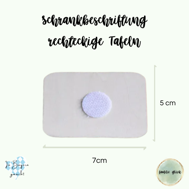 Schrankbeschriftung Kinder Holz | Etiketten 7x5cm mit Klettverschluss – personalisierbar