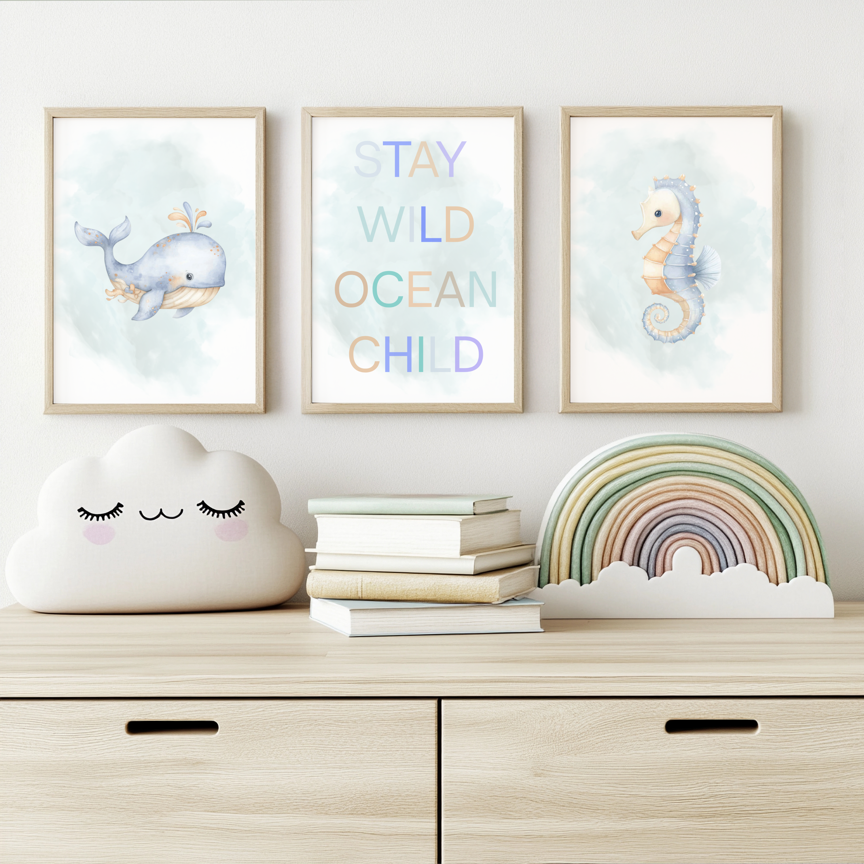 Poster Set „Stay Wild Ocean Child" – 3-teilig DIN A4