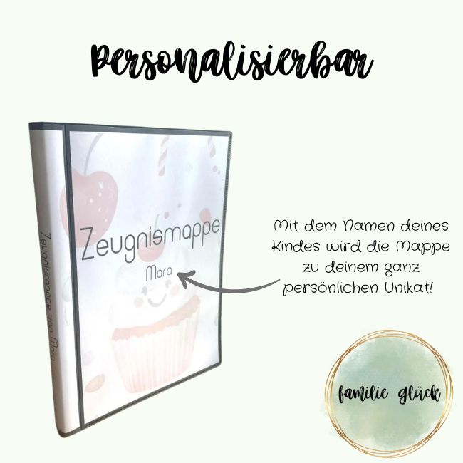 Zeugnismappe personalisiert | Hardcover Muffin Design