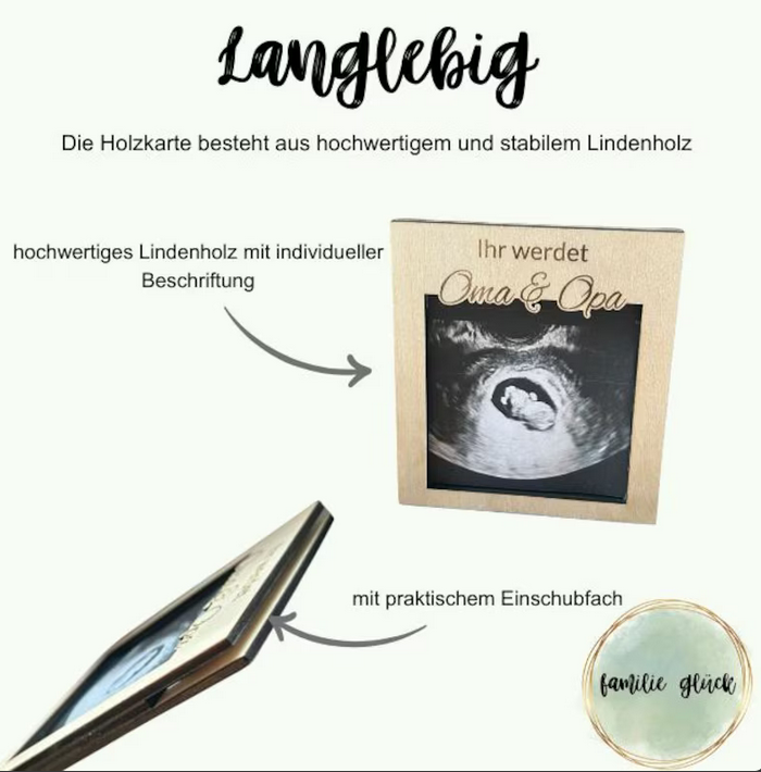 Holzrahmen zur Schwangerschaftsverkündung – Muttertag