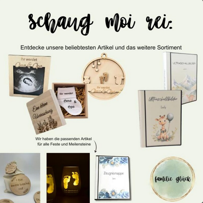 Personalisierbares Ultraschallalbum rosa Teddybär