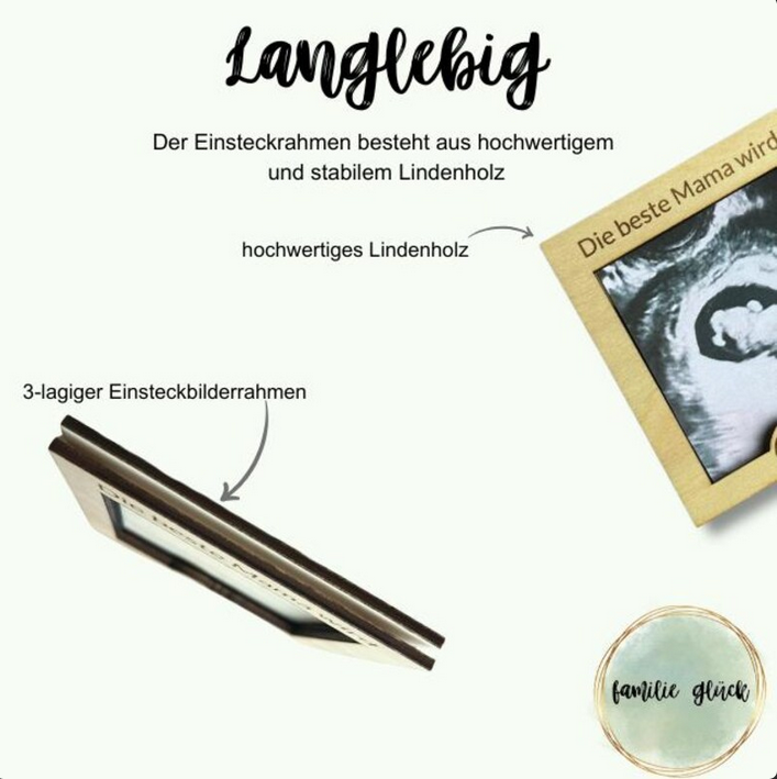 Holzrahmen zur Schwangerschaftsverkündung – Die beste Mama wird Oma