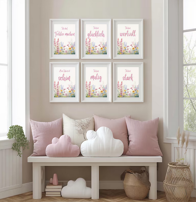 Affirmations-Poster Set für Kinder – 6-teilig DIN A4