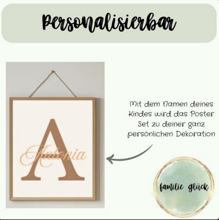 Kinderzimmer Poster DIN A4 – 3er Set Waldtiere