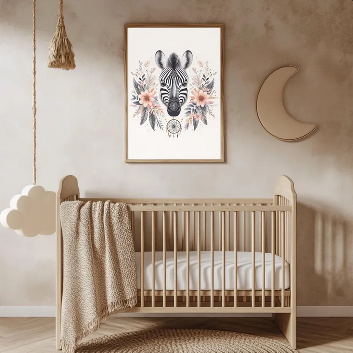 Kinderzimmer Poster DIN A4 – 3er Set Boho Dschungeltiere