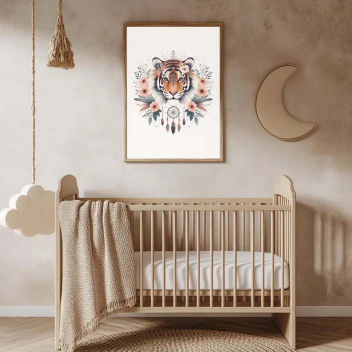 Kinderzimmer Poster DIN A4 – 3er Set Boho Dschungeltiere
