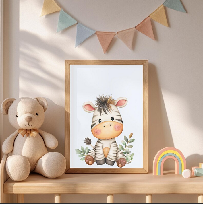 Kinderzimmer Poster DIN A4 – 3er Set Dschungeltiere