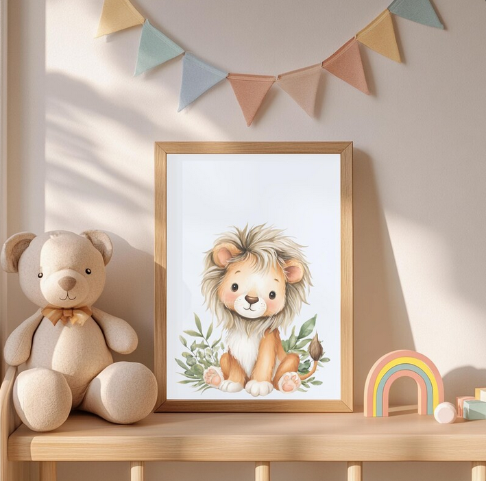 Kinderzimmer Poster DIN A4 – 3er Set Dschungeltiere