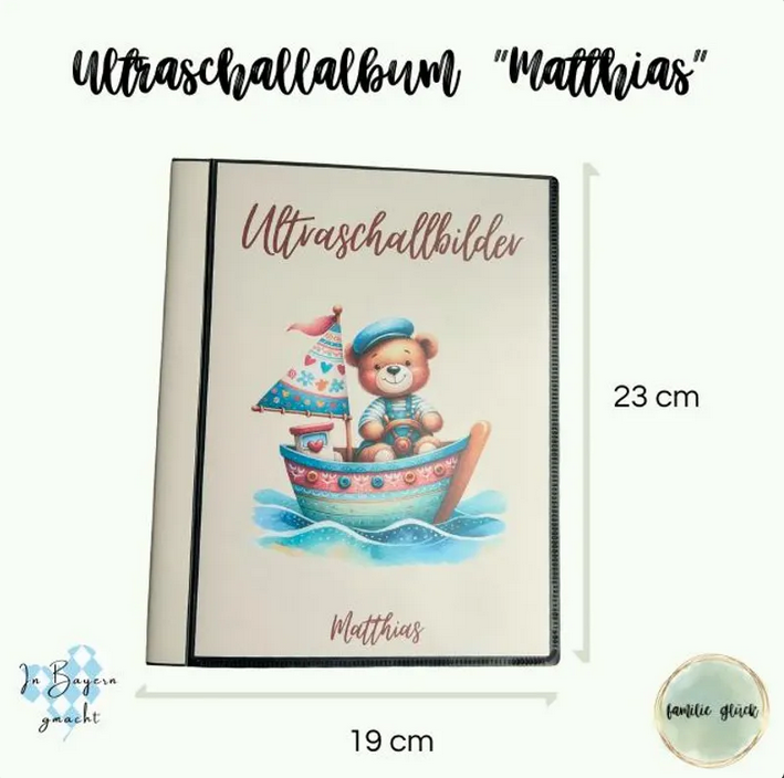aufbewahrung ultraschallbilder Personalisierbares Ultraschallalbum Teddybär – FamilieGlueck