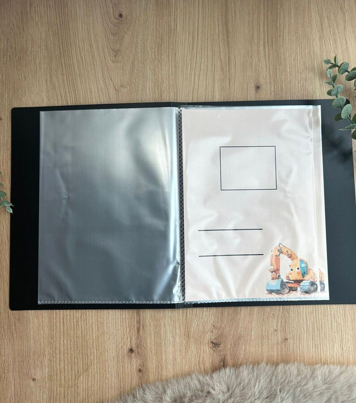 ultraschallbilder aufbewahren Personalisierbares Ultraschallalbum Bagger Design – FamilieGlueck