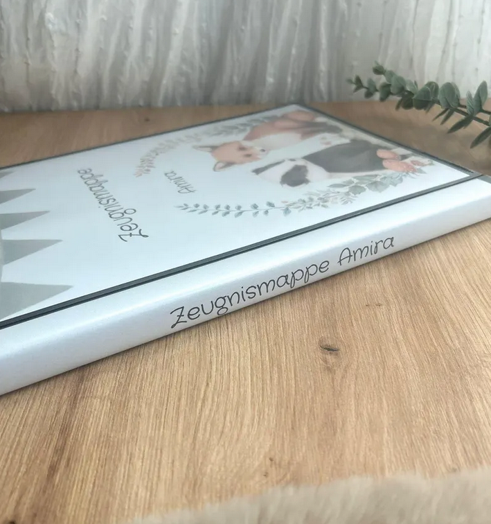 Zeugnismappe personalisiert | Hardcover mit Waldtier Design
