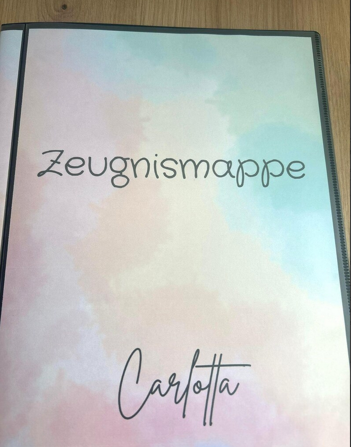 Zeugnismappe personalisiert | Hardcover Regenbogen Design