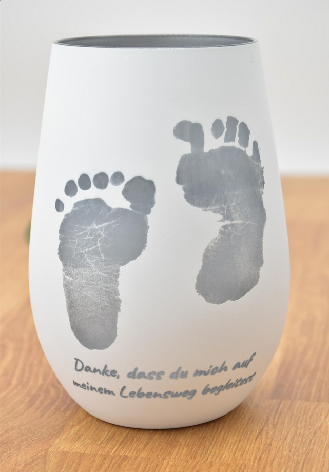 Personalisiertes Windlicht mit Gravur – Geschenk zur Geburt & Taufe
