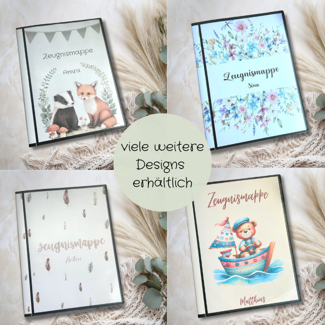 Zeugnismappe personalisieren – Namen und Spruch eingeben