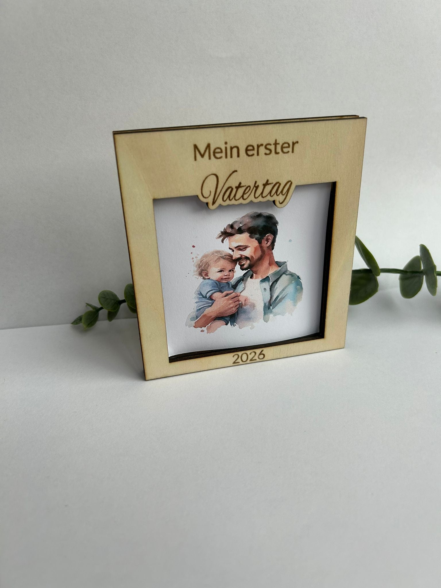 Holzrahmen "Mein erster Vatertag" - Persönliches Geschenk zum Vatertag