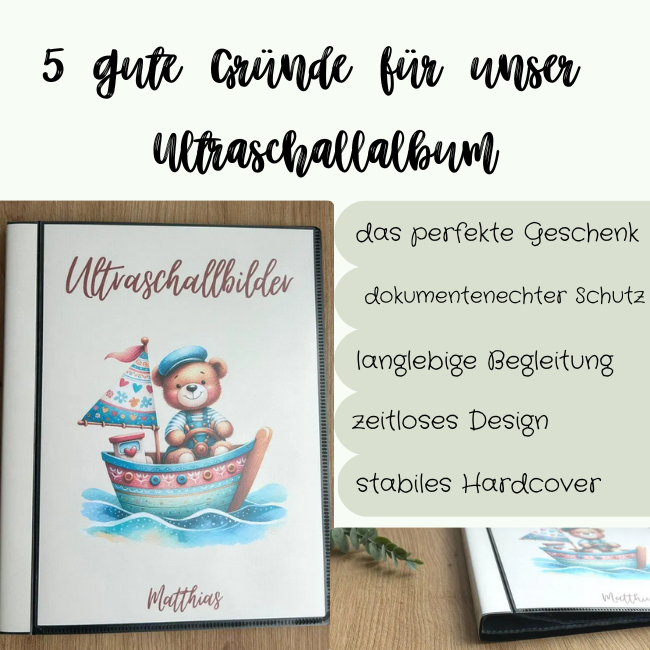 Personalisierbares Ultraschallalbum Teddybär