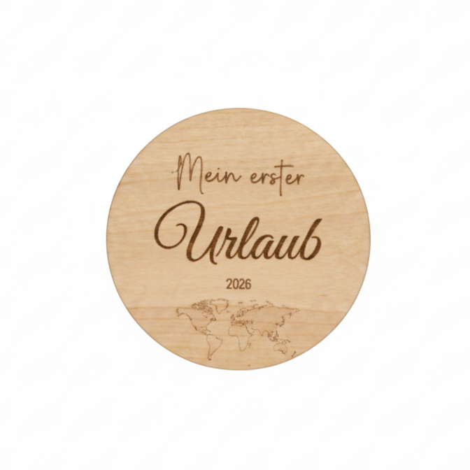 Meilensteinkarte Mein erster Urlaub Weltkarte Freisteller weißer Hintergrund